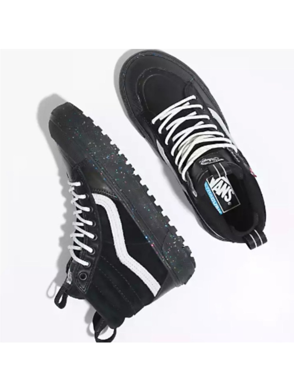VANS Sk8 Hi MTE 2 Glitter "Black Glitter" Hiking Skate Shoes Womens Sz 9.5